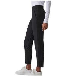Athleta Joggers, Track Pants Tuxedo Side Stretchy Lightweight, Black, EUC, 14